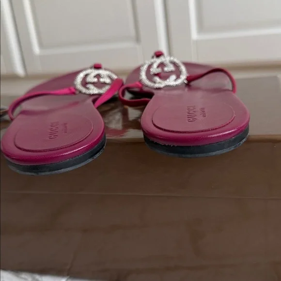 Gucci Rhinestone Thong Slippers - Picture 10 of 15